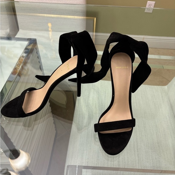 Marciano Black Ankle Strap Heels - Picture 2 of 9